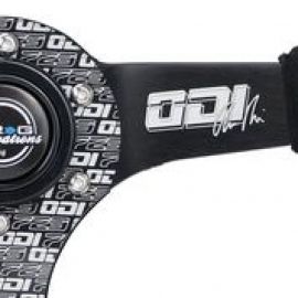 NRG Reinforced Steering Wheel (350mm / 3in. Deep) Odi Bakchis Signature Solid Spokes Alcantara