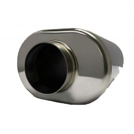 Stainless Bros 3.5in x 12.0in OAL SS304 Oval Muffler - Polished