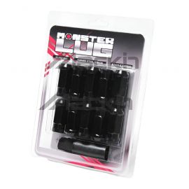 Wheel Mate Monster Open End Lug Nut Set of 20 - Black 1/2in