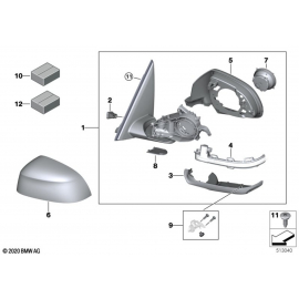 Genuine Left Side Rear View Primed Mirror Cover Cap Assembly 51 16 8 496 623 buy in USA