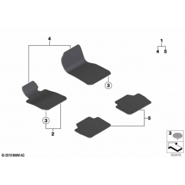 Genuine Front Right Left Floor Mats Set 2 Pieces Anthracite 51 47 7 910 628 buy in USA