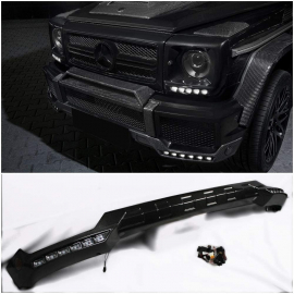 W463 W461 G55 G65 G63 G500 Mercedes G Wagon G class Carbon Fiber Front Bumper Lip Spoiler with LED Brabus Style buy in USA