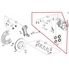 Original Mercedes-Benz AMG Bremssattel rot lackiert vorne links C63 C 63s C63s buy in USA