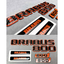 Orange tail Brabus G800 badges set with carbon letters for Mercedes G Class buy in USA