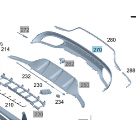 A2058857538 Mercedes-Benz Verkleidung Carbon Stoßfänger hinten unten Diffusor C-Klasse W205 C63 C63s buy in USA