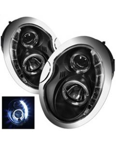 Spyder Mini Cooper 02-06 Projector Headlights DRL Black High H1 Low H1 PRO-YD-MC02-DRL-BK buy in USA