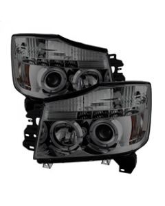 Spyder Nissan Titan 04-14/Armada 04-07 Projector Headlights LED Halo LED Smke PRO-YD-NTI04-HL-SM buy in USA