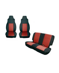 Rugged Ridge Seat Cover Kit Black/Red 03-06 Jeep Wrangler TJ buy in USA