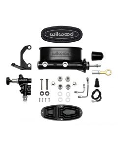 Wilwood HV Tandem M/C Kit w L/H Bracket & Prop Valve - 15/16in Bore Black-W/Push. - Early Mustang buy in USA