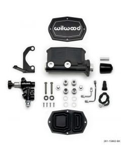 Wilwood Compact Tandem M/C - 1.12in Bore w/RH Bracket and Valve - Black buy in USA