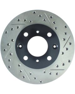 StopTech 96-00 Honda Civic DX/HX Coupe/90-00 Civic DX/LX Sedan Slotted & Drilled Left Front Rotor buy in USA