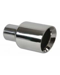 Vibrant 2.50in Inlet I.D. 3.50in Outlet O.D. Round Stainless Steel Tip (Double Wall Angle Cut) buy in USA