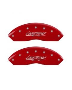 MGP 4 Caliper Covers Engraved Front & Rear Lightning Red finish silver ch buy in USA