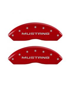 MGP 4 Caliper Covers Engraved Front Mustang Engraved Rear SN95/GT Red finish silver ch buy in USA