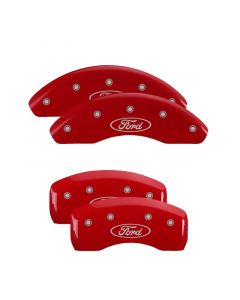 MGP 4 Caliper Covers Engraved Front Mustang Engraved Rear Pony Red finish silver ch buy in USA