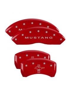 MGP 4 Caliper Covers Engraved Front Mustang Engraved Rear S197/Bar & Pony Red finish silver ch buy in USA