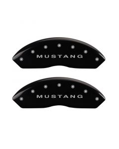 MGP 4 Caliper Covers Engraved Front Mustang Engraved Rear S197/GT Black finish silver ch buy in USA