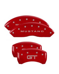 MGP 4 Caliper Covers Engraved Front Mustang Engraved Rear S197/GT Red finish silver ch buy in USA