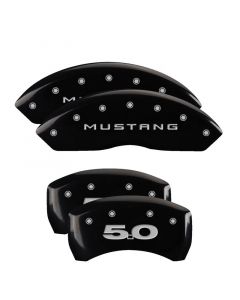 MGP 4 Caliper Covers Engraved Front Mustang Engraved Rear 50 Black finish silver ch buy in USA