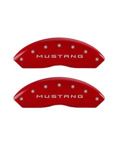 MGP 4 Caliper Covers Engraved Front Mustang Engraved Rear GT Red finish silver ch buy in USA