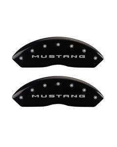 MGP 4 Caliper Covers Engraved Front 2015/Mustang Engraved Rear 2015/Bar & Pony Black finish slvr ch buy in USA