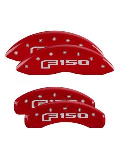 MGP 4 Caliper Covers Engraved Front & Rear 2015 Ford F-150 Red Finish Silver Characters buy in USA