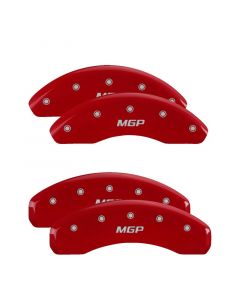 MGP 4 Caliper Covers Engraved Front & Rear No bolts/Sport Red finish silver ch buy in USA