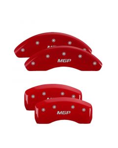 MGP 4 Caliper Covers Engraved Front & Rear Oval logo/Ford Red finish silver ch buy in USA