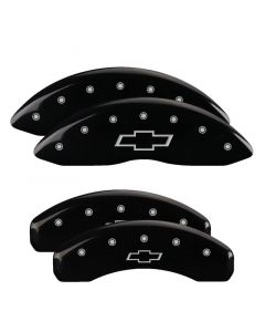 MGP 4 Caliper Covers Engraved Front & Rear Bowtie Black finish silver ch buy in USA