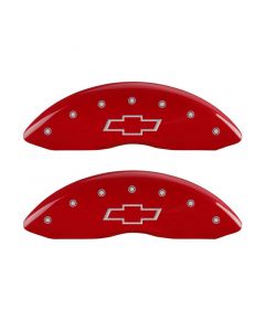 MGP 4 Caliper Covers Engraved Front & Rear Bowtie Red finish silver ch buy in USA