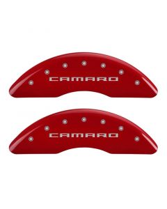 MGP 4 Caliper Covers Engraved Front Gen 5/Camaro Engraved Rear Gen 5/SS Red finish silver ch buy in USA