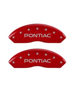 MGP 4 Caliper Covers Engraved Front Pontiac Engraved Rear GXP Red finish silver ch buy in USA