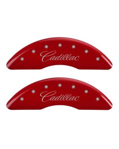 MGP 4 Caliper Covers Engraved Front Cadillac Engraved Rear XTS Red finish silver ch buy in USA