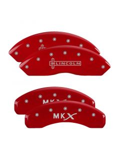 MGP 4 Caliper Covers Engraved Front & Rear Cursive/Cadillac Red finish silver ch buy in USA