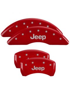 MGP 4 Caliper Covers Engraved Front & Rear JEEP Red finish silver ch buy in USA