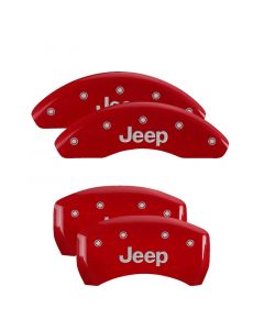 MGP 4 Caliper Covers Engraved Front & Rear JEEP Red finish silver ch buy in USA