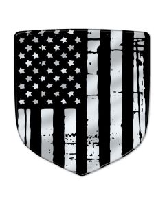 Grayscale Distressed Flag Ram Shield Badges buy in USA