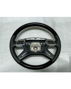 Mercedes W166 ML steering wheel wood black gloss leather X166 GLE GL buy in USA