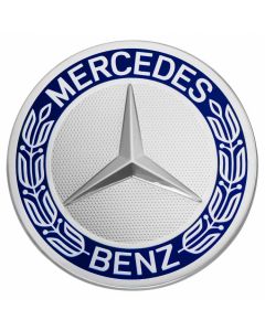 Mercedes-Benz Radnabenabdeckung Stern mit Lorbeerkranz blau klassisches Design, 1 Stück buy in USA