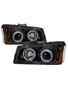 Spyder Chevy Silverado 1500 03-06 Projector LED Halo LED Amber Reflctr Blk PRO-YD-CS03-AM-BK buy in USA