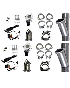 Granatelli 3.0in Alum Mild Steel Electronic Dual Slip Fit Exhaust Cutout w/Band Clamps buy in USA