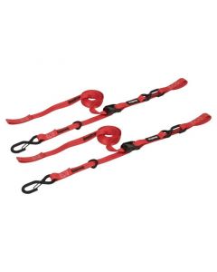 SpeedStrap 1In x 10Ft Cam-Lock Tie Down with Snap S-Hooks Soft-Tie (2 Pack) - Red buy in USA