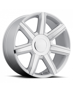 Escalade Luxury Replica Wheels Silver with Chrome Inserts Factory Reproductions FR 56 buy in USA