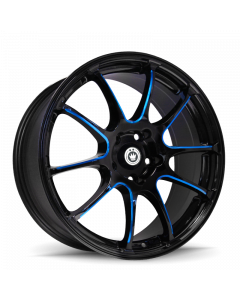 Konig Illusion 18x8 5x114.3 ET45 Black/Ball Cut Blue buy in USA