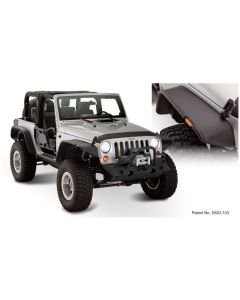 Bushwacker 07-18 Jeep Wrangler Flat Style Flares 4pc Fits 2-Door Sport Utility Only - Black buy in USA