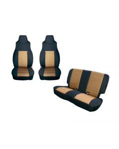 Rugged Ridge Seat Cover Kit Black/Tan 91-95 Jeep Wrangler YJ buy in USA