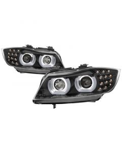 Spyder 09-12 BMW E90 3-Series 4DR HID w/ AFS Only - LED Turn - Black - PRO-YD-BMWE9009-AFSHID-BK buy in USA