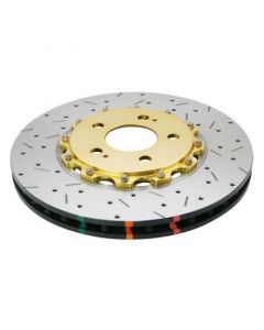 DBA 08-17 Mitsubishi Evo X Front Drilled & Slotted 5000 Series 2 Piece Rotor w/ Gold Hat buy in USA