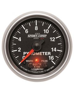 Autometer Sport-Comp II Full Sweep Electronic 0-1600 Deg F EGT/Pyrometer Peak & Warn w/ Elec Control buy in USA