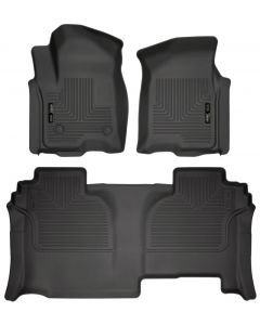 Husky Liners 19-23 GMC Sierra 1500 Double Cab Weatherbeater Black Front & 2nd Seat Floor Liners buy in USA